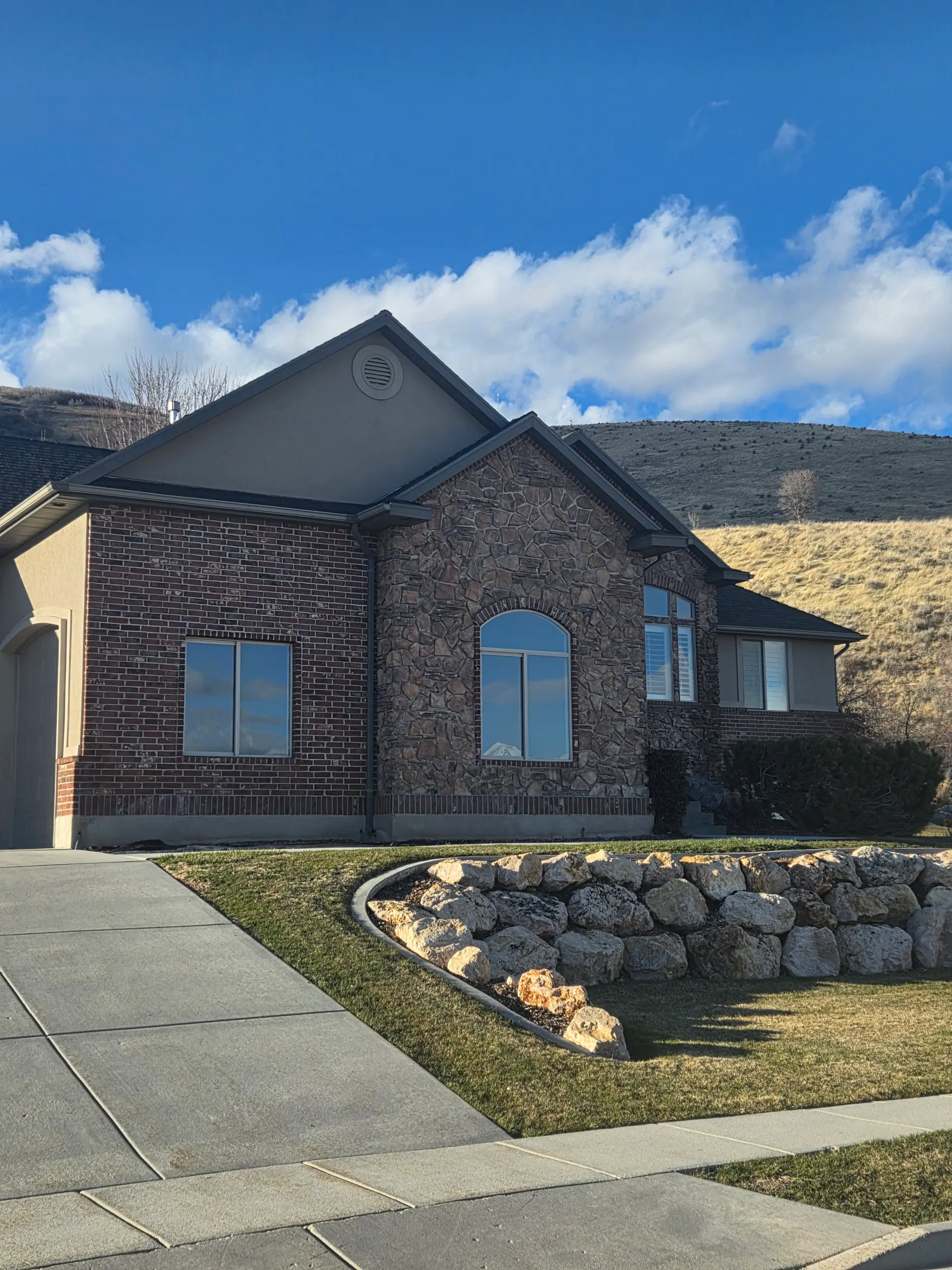 Spackman Construction Services masonry and stone veneer project in Logan, UT